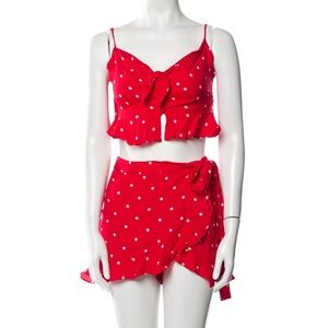 FOR LOVE & LEMONS Red Polka Dot Skort & Top Set
